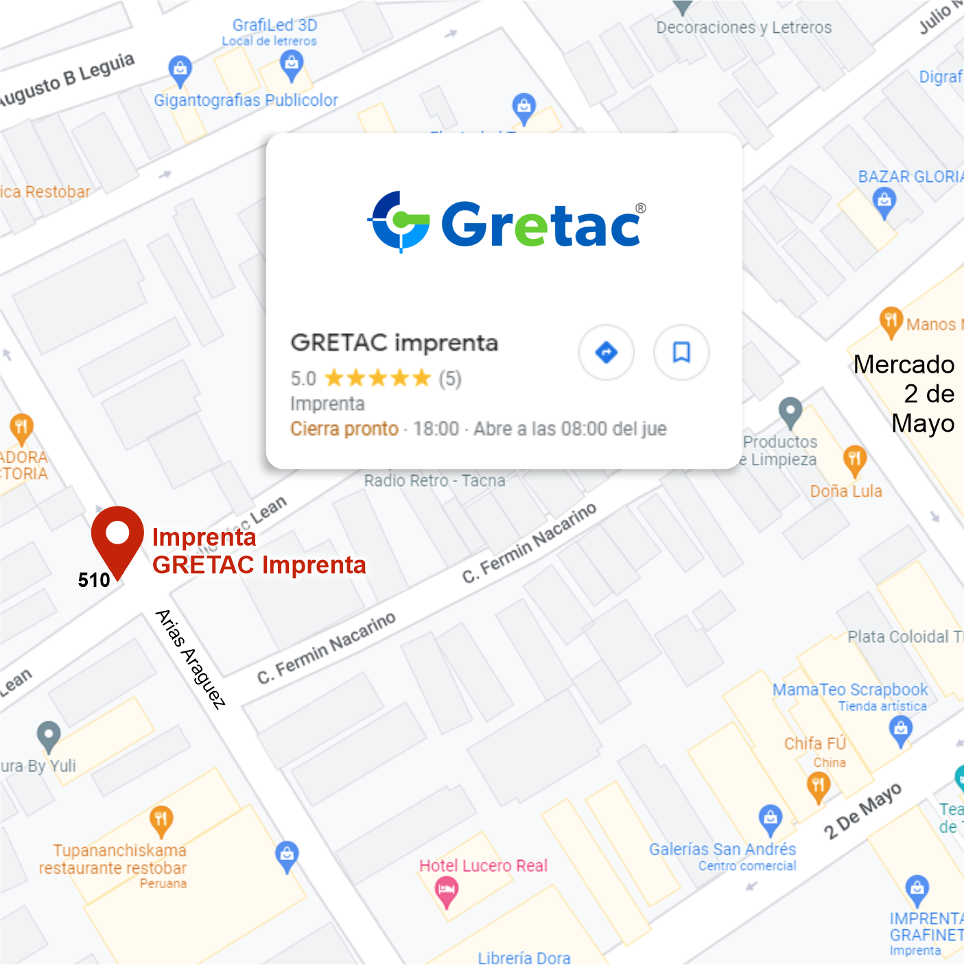 Ubicación de Gretac
