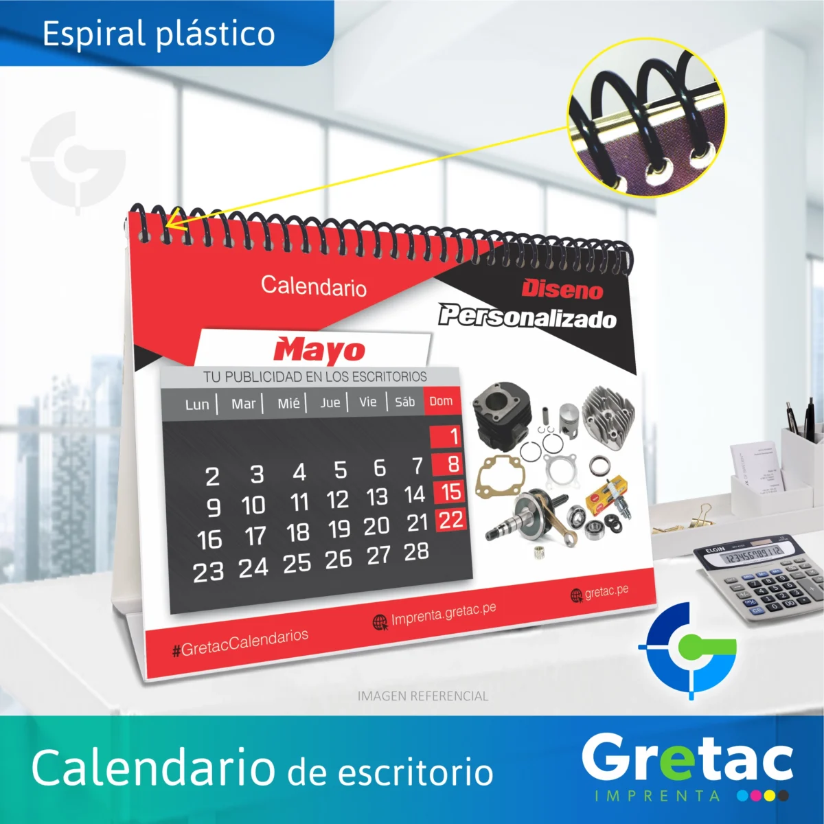 calendario de escritorio espiral
